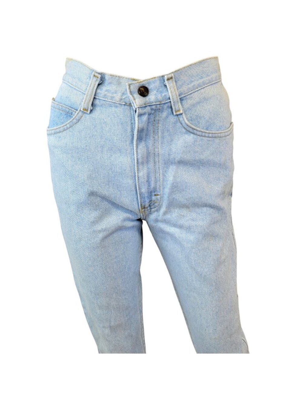 Lee Jeans 27 X 30 Vintage 90s Light Wash Denim High Rise Straight Leg Child 16 - Picture 5 of 16